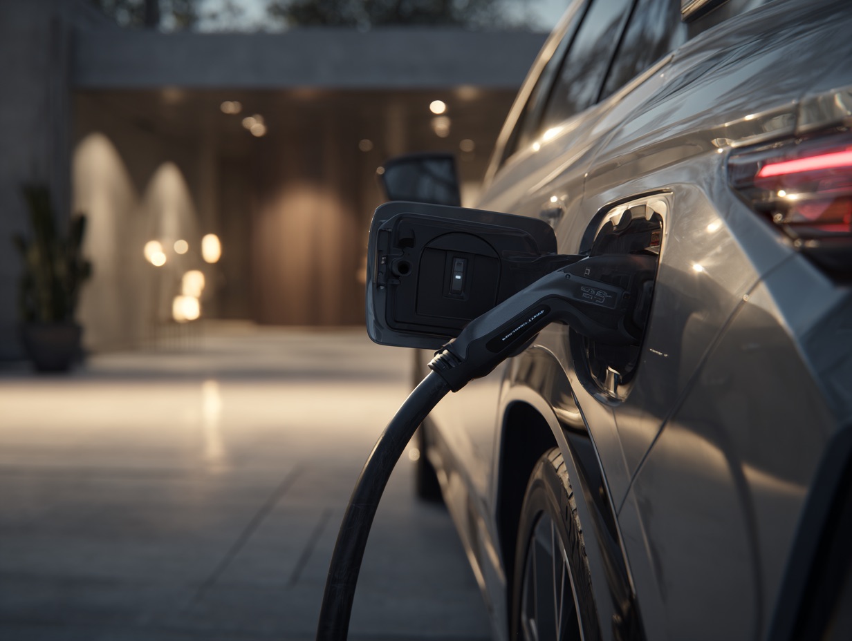 Green Wave EV specialist walking a customer through a vehicle charging port